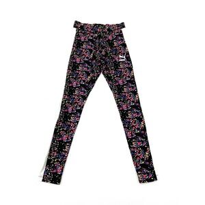 Puma Women's Workout Leggings Black Paint Splash XS NWOT